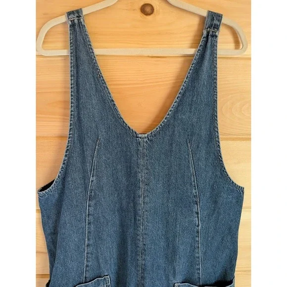 We The Free High Roller Denim Overalls Womens M Boho Relaxed Comfy Jumpsuit Cute - Picture 4 of 12